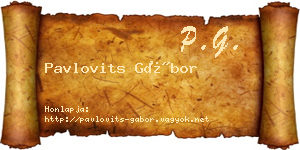 Pavlovits Gábor névjegykártya