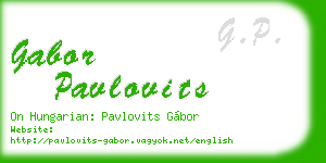 gabor pavlovits business card