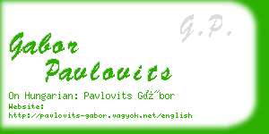 gabor pavlovits business card